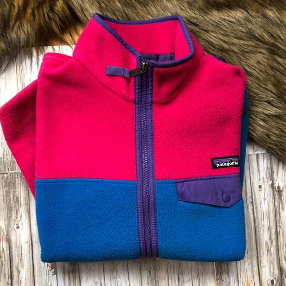 Patagonia Jackets & Blazers - PATAGONIA ZIP UP FLEECE JACKET! PINK/BLUE!